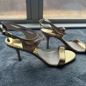 Michael Kors Gold Strappy Heels Size 8.5 EUC